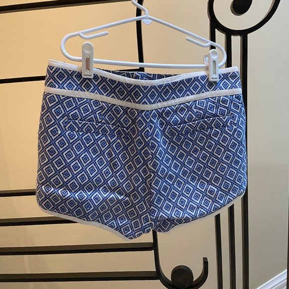 Blue and White Patterned Ella Moss Shorts - Picture 2 of 2